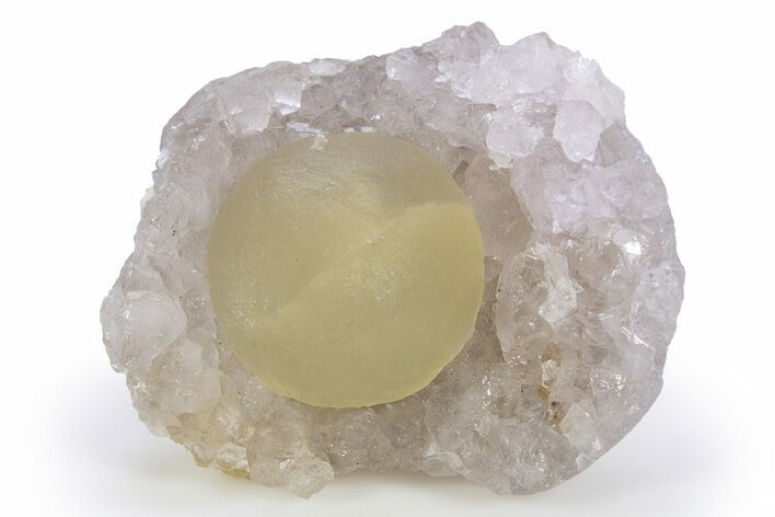 Botryoidal Yellow-Green Fluorite on Quartz - India #305986